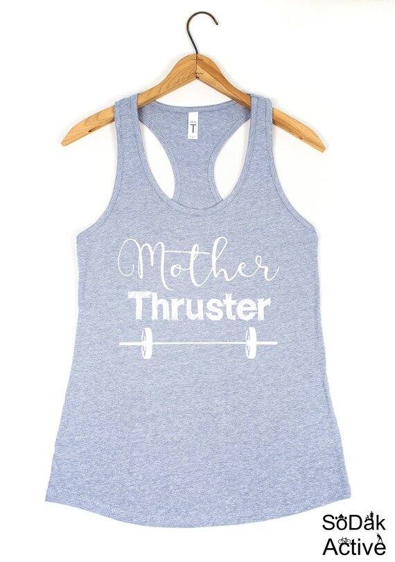 Womens Mother Thruster Crossfit Racerback Casual Gym Workout Tank Tops Shirts 