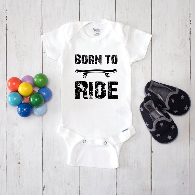 Born to Ride Skateboard Baby Onesie® Baby Onesies Funny Baby Etsy