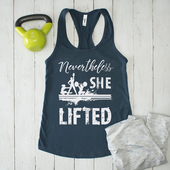Womens Workout Tank Motivational Dumbell Exercise Shirt Workout Motivation Weight Lifting