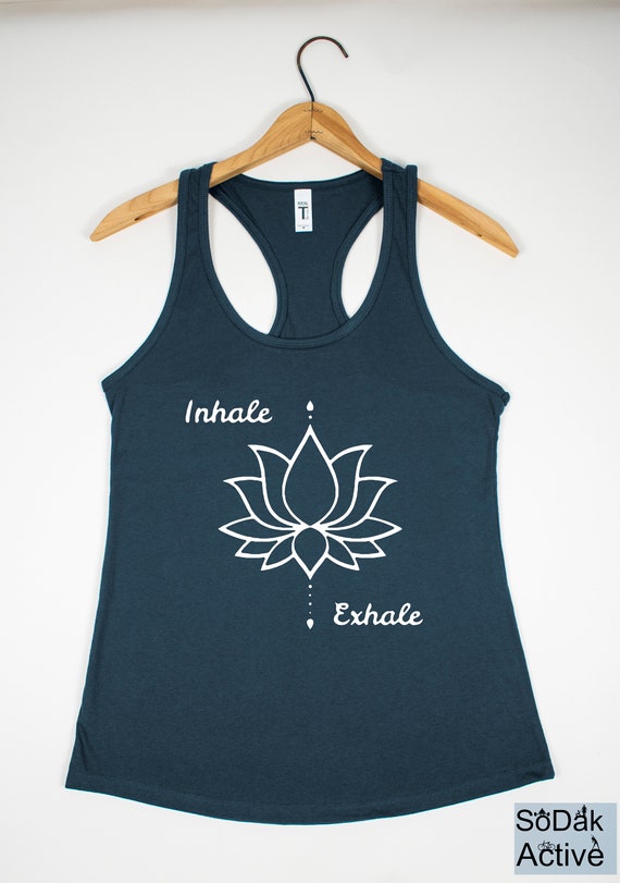 Inhala Exhale Yoga Mujer Camiseta sin mangas Flor de loto Namaste Yogi  Regalos -  España