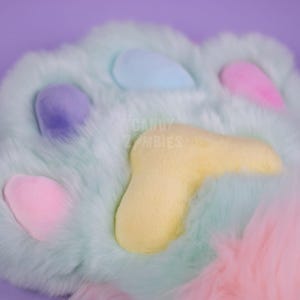 Pastel Fursuit Paws - Faux Fur Furry Paws - Fursuit Commission - Fursuit Partial - Fluffy Therian Paws - Custom Furry Suit Paws Furry Gloves image 3