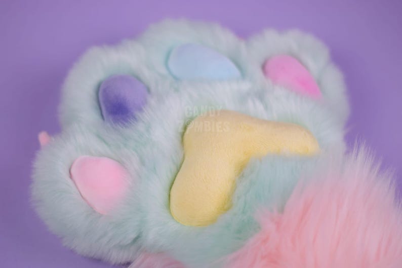 Pastel Fursuit Paws - Faux Fur Furry Paws - Fursuit Commission - Fursuit Partial - Fluffy Therian Paws - Custom Furry Suit Paws Furry Gloves image 3