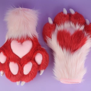 Custom Fursuit Paws - Faux Fur Furry Paws - Fursuit Commission - Premade Fursuit Handpaws - Fursuit Partial - Fluffy Therian Animal Paws