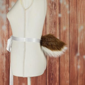 Plush Deer Tail - Faux Fur Bunny Tail - Small Fursuit Nub Tail - Custom Nub Tail Commission - Brown Furry Nub Tail - Therian Tail Rabbit