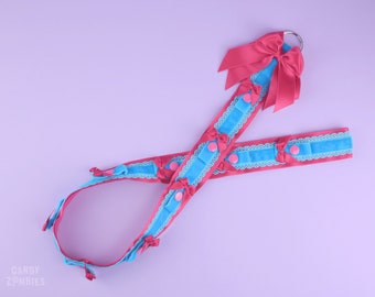 Hairband Organizer in Pink & Blue with Lace and Velvet - Perfect for Kemonomimi Ears!