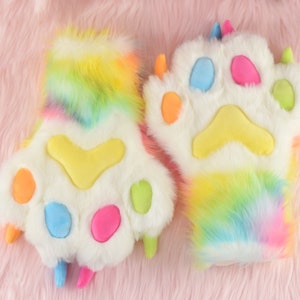 Premade Fursuit Paws - Faux Fur Hand Paws - Fursuit Accessory Paws - Furry Commission - Fursuit Partial Paws - Custom Therian Handpaws