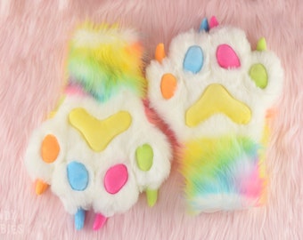 Premade Fursuit Paws - Faux Fur Hand Paws - Fursuit Accessory Paws - Furry Commission - Fursuit Partial Paws - Custom Therian Handpaws