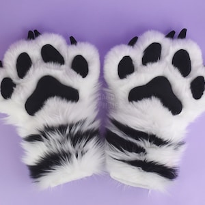 Fluffy Fursuit Paws - Faux Fur Paw Gloves - Fursuit Partial Design - Fursuit Commission - Animal Paws - Therian Paws - Furry Paws Custom New