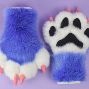 Custom Fursuit Paws - Faux Fur Fursuit Commission - Premade Fursuit Paws - Furry Handpaws - Fluffy Therian Paws - Fursuit Partial Gloves