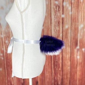 Cosplay Costume Tail - Faux Fur Bunny Tail - Fluffy Nub Tail - Small Furry Tail - Cute Rabbit Tail - Purple Doe Tail - Deer Tail Fursuits