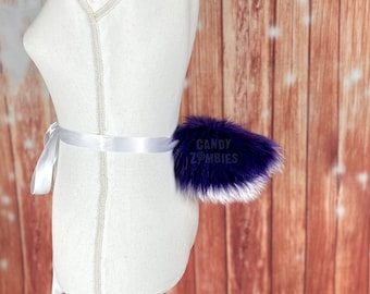 Cosplay Costume Tail - Faux Fur Bunny Tail - Fluffy Nub Tail - Small Furry Tail - Cute Rabbit Tail - Purple Doe Tail - Deer Tail Fursuits