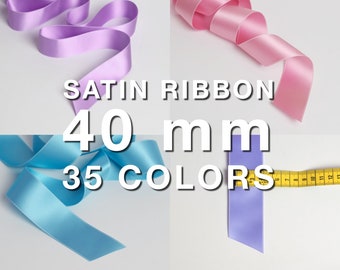 Satin ribbon 40 mm 1.6 Inch Trim Wedding Supplies Crafting Sewing by the meter (1.95 EUR/m) 40mm Color Choice Quality Soft Shimmmer