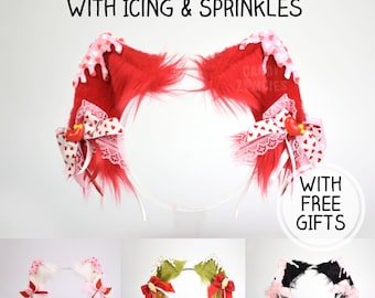 Fluffy Animal Ears - Faux Fur Cosplay Ears - Kawaii Decora Accessories - Cute Fox Ears - Petplay Gear - Petplay Set - Furry Ears on Headband