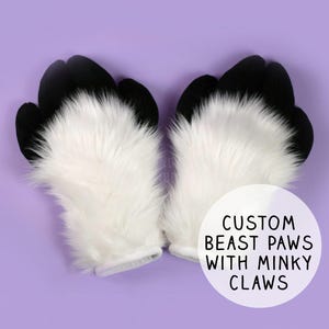 Fursuit Beast Paws with Long Claws - Custom Furry Paws - Fursuit Hand Paws - Fluffy Beast Paws - Custom Fursuit Puffy Paws - Therian Gear