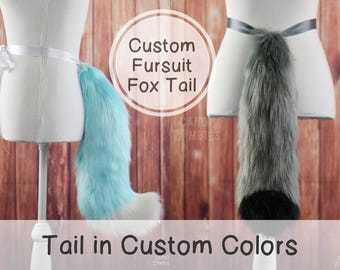 Custom Fursuit Tail Fox - Faux Fur Fox Tail - Premade Fursuit Partial Accessory - Custom Fursuit Wolf Tail - Custom Furry Tail Commission