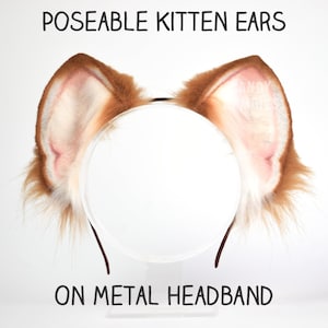 Faux Fur Cat Ears - Poseable Dog Ears - Large Fluffy Animal Ears - Furry Cosplay Ears - Wolf Therian Gear - Petplay Gear - Kemonomimi Ears