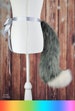 FOX WOLF TAIL Foxtail Wolftail with colorful tip in a color of your choice - Vegan - Faux Fake Fur Plush - loads of colors! 