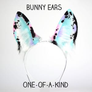 Cute Bunny Ears - Faux Fur Ears on Headband - Bunny Cosplay Costume - Fursuit Ears - Fluffy Animal Ears - Furry Ears - Therian Petplay Gear