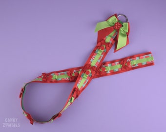 Headband Organizer 10 Slots Red Green Turquoise Strawberries Strawberry Pattern - Wall decoration Ear Holder Ear Hanger 90 cm (35 inches)