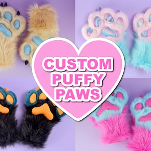 Custom Furry Paws for Your Fursona - Soft Custom Faux Fur Hand Paws with Claws in Any Shade - Custom Fursuit Paws