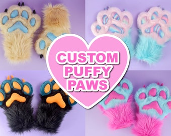 Custom Furry Paws for Your Fursona - Soft Custom Faux Fur Hand Paws with Claws in Any Shade - Custom Fursuit Paws