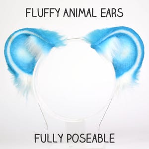 Therean Ears on Headband - Teddy Bear Ears - Cosplay Costumes Kemonomimi Accessories - Furry Ears - Fluffy Animal Headband - Cute Mouse Ears