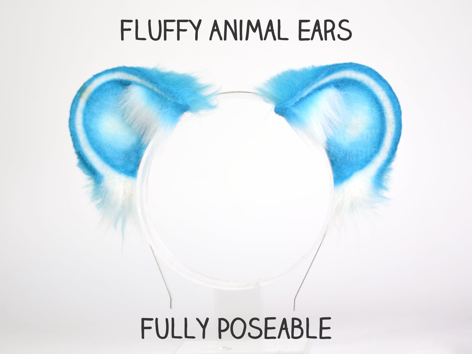 Therean Ears on Headband - Teddy Bear Ears - Cosplay Costumes Kemonomimi Accessories - Furry Ears - Fluffy Animal Headband - Cute Mouse Ears