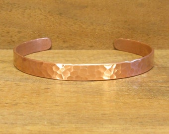 Pure Copper Bracelet, 99.99%, Adjustable, Handmade Hammered Round or Oval, Arthritis Lore, Men Women, Size 6 7 8 8.5, #166-2