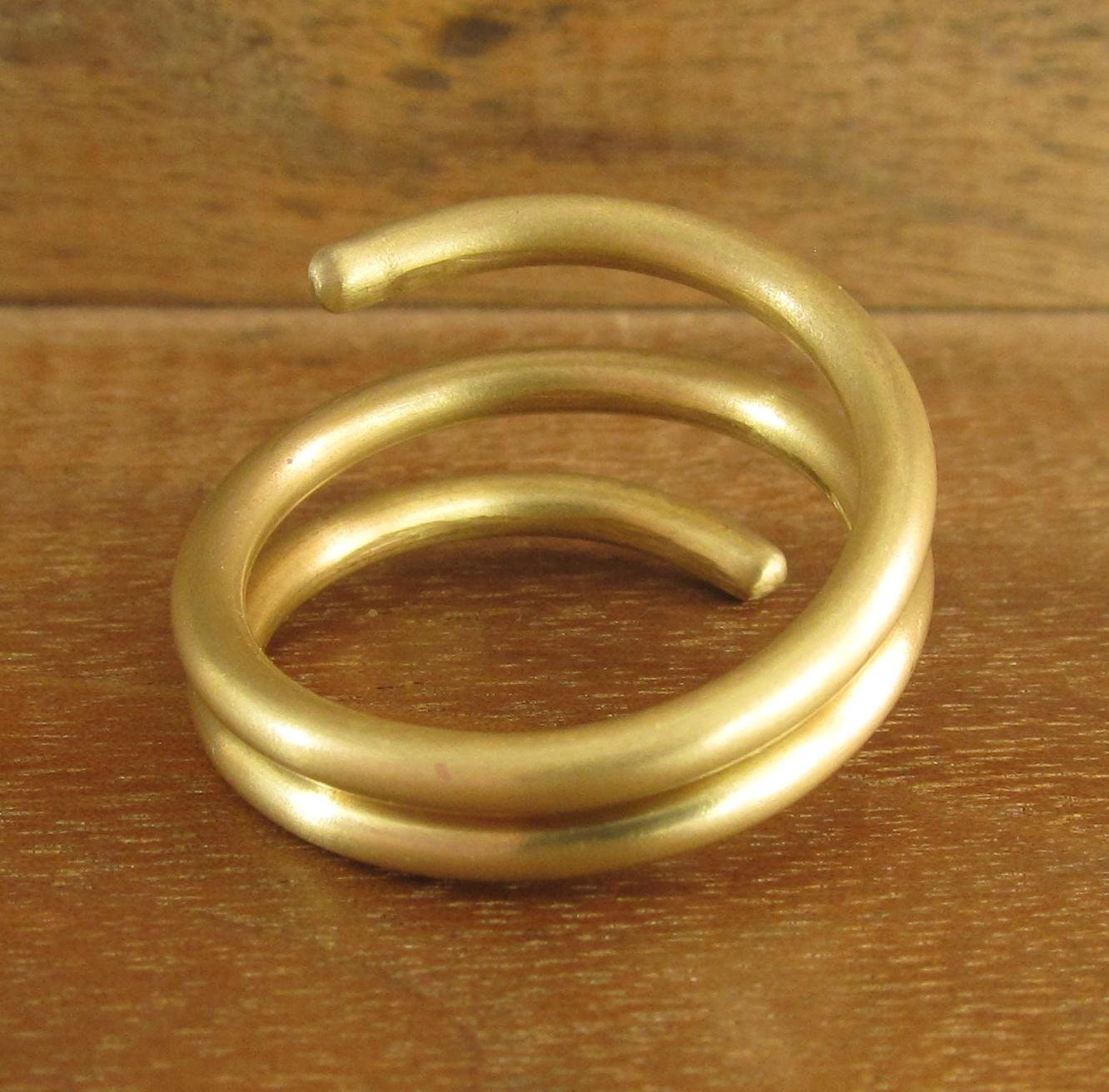 10 Gauge Brass Wire Ring Wrap Handmade Stout Men Women Etsy