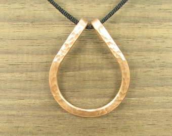 Pure Copper Teardrop Pendant Necklace, Handmade, #230