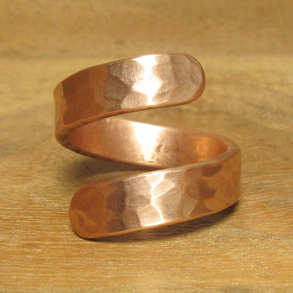 Pure Copper Ring Wrap, Handmade Hammered Textured, Arthritis Lore, St…