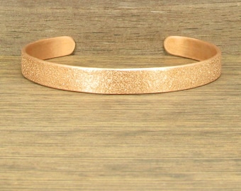 Pure Copper Cuff Bracelet, 8 mm Wide, Adjustable, Handmade Round or Oval, Arthritis Lore, #214-3