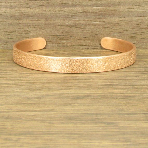 Pure Copper Cuff Bracelet, 8 mm Wide, Adjustable, Handmade Round or Oval, Arthritis Lore, #214-3