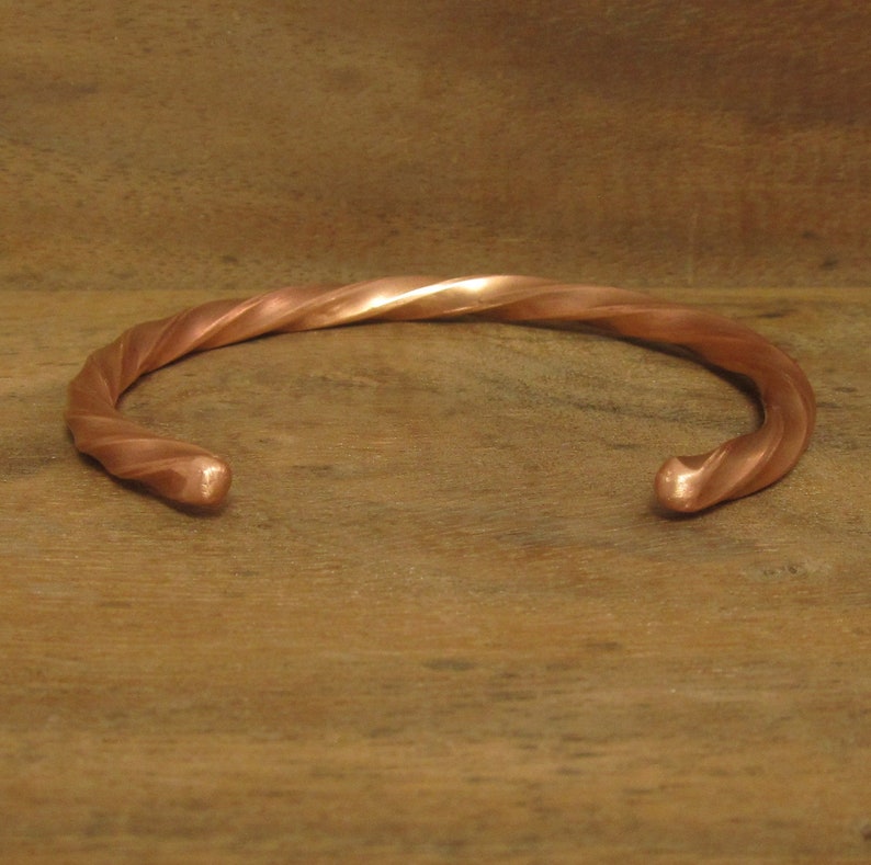 #188 Copper Cuff Bracelet Size 6 7 8 9 10 Arthritis Lore Handmade Twisted Round or Oval Men Women Stout