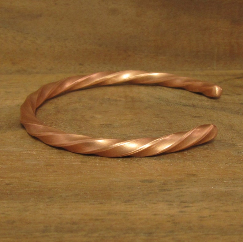 #188 Copper Cuff Bracelet Size 6 7 8 9 10 Arthritis Lore Handmade Twisted Round or Oval Men Women Stout