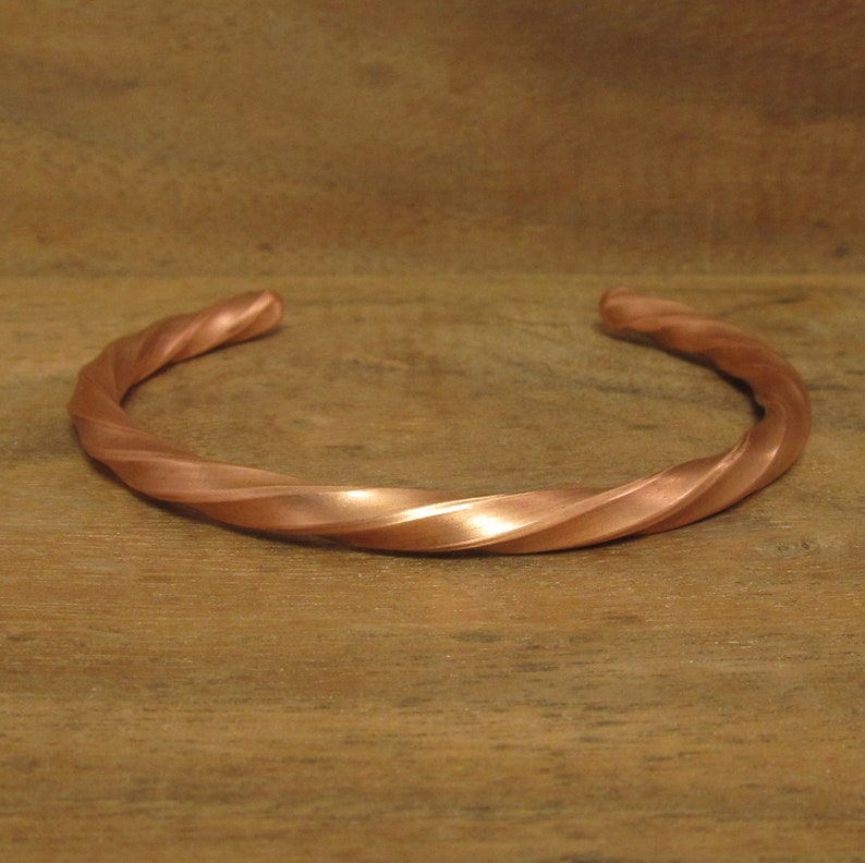 #188 Copper Cuff Bracelet Size 6 7 8 9 10 Arthritis Lore Handmade Twisted Round or Oval Men Women Stout