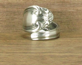 Size 10 Stainless Steel Spoon Ring Handmade, #377