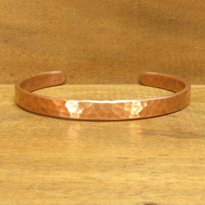 Pure Copper Cuff Bracelet, 99.99%, Handmade Hammered Heavy-ish Round or Oval, Arthritis Lore, Anti-viral, Men Women, Size 6 7 8 8.5, #166-2