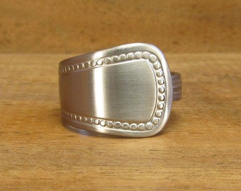 Spoon Ring Handmade, Stainless Steel Band, size 11, #234