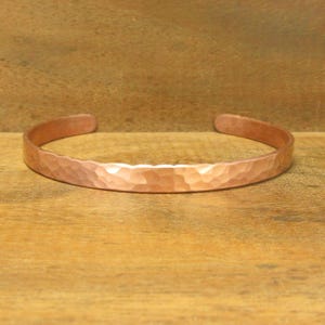 Pure Copper Cuff Bracelet, 99.99%, Adjustable, Handmade Hammered Round or Oval, Arthritis Lore, Men Women, Size 6 7 8 8.5, #166-2