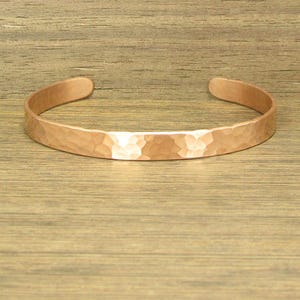 Pure Copper Cuff Bracelet, 6 mm Wide, Adjustable, Handmade Round or Oval, Arthritis Lore, #166-2