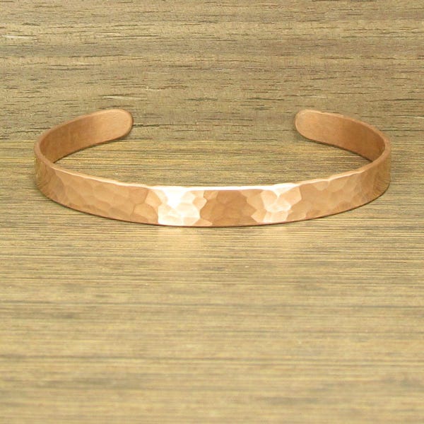 Pure Copper Cuff Bracelet, 6 mm Wide, Adjustable, Handmade Round or Oval, Arthritis Lore, #166-2
