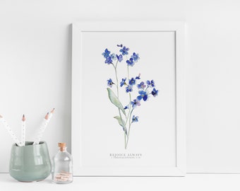 Forget Me Not Print Etsy