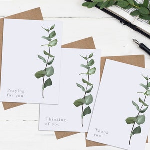 Christian Botanical Greetings Card, Set of Three Cards, Sympathy Card, Thank You Card, Thinking of you Card, Eco Friendly imagem 1