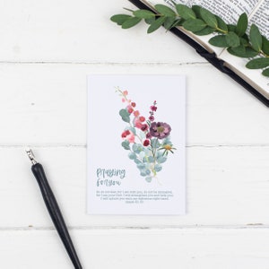 Pregare per te Biglietto di auguri cristiano floreale - Isaia 41:10 - Cartolina di preghiera, carta vuota, Eco friendly