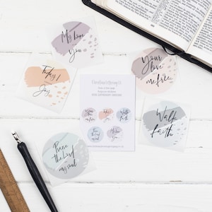 Bible Journaling Sticker Set: Christian Lettering, Faith Stickers