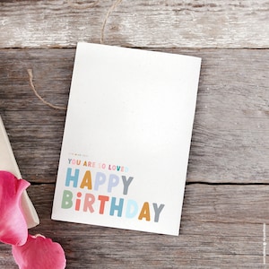 Vous êtes si aimé Joyeux anniversaire Carte de vœux chrétiens - Jérémie 31: 3, carte vierge, carte de foi, carte de verset biblique, carte d’écriture