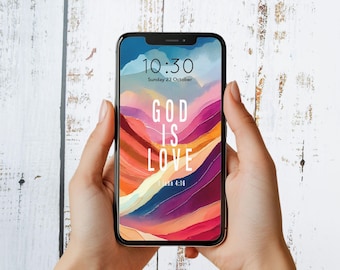 Bible Verse Phone Wallpaper - God Is Love - 1 John 4:16 - High Resolution - Christian Wallpaper - PNG