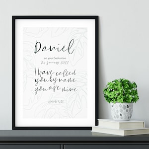 Personalised Christian Faith Print - I Have Called You By Name You Are Mine Minimalist Art Print - Isaiah 43:1 - Confirmation Ordination Art