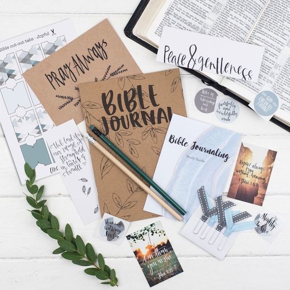Bible Prayer Journal 'joyful' STARTER Kit, Christian Gift